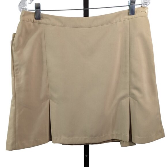 TOMMY HILFIGER GOLF Flat Front Pleated Anna Skirt Skort Khaki Size 10 - Picture 15 of 15